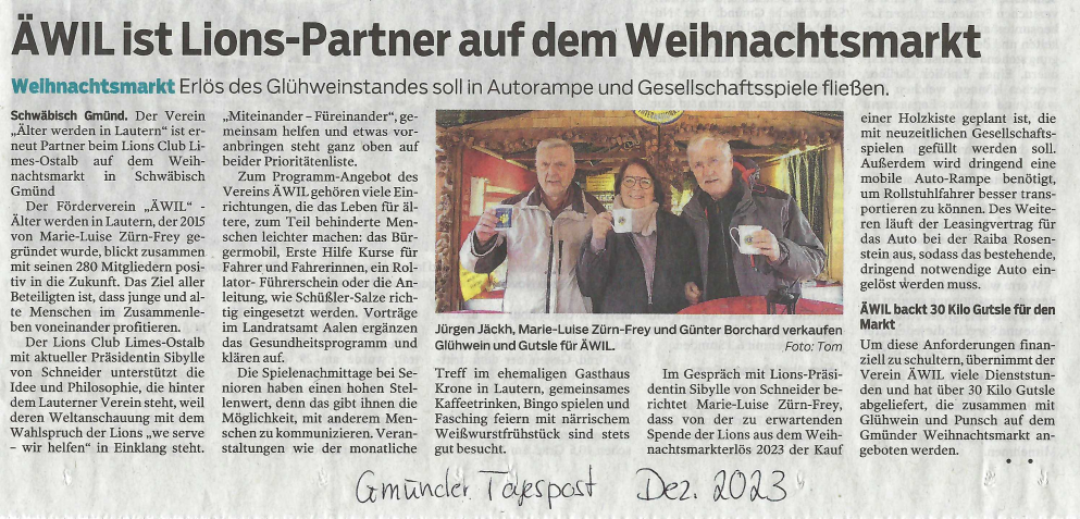 Gmünder Tagespost - Dezember 2023
Bild: Tom